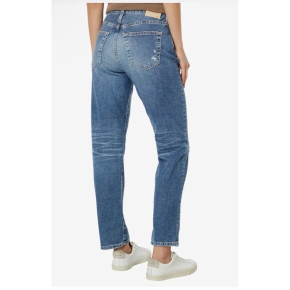 AG EX Boyfriend Slouchy Slim Size 27 Distressed Jeans NWT Adriano Goldschmied N - Picture 2 of 14
